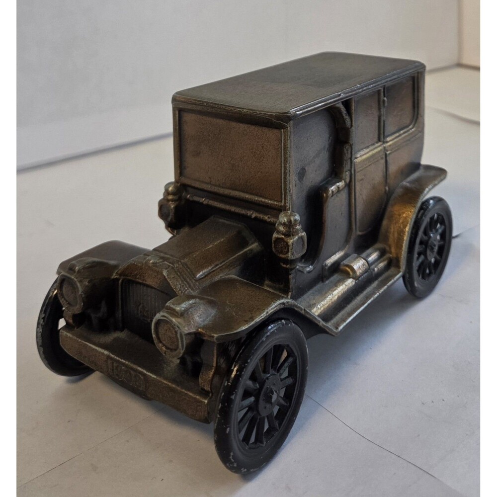 Vintage Cast Metal Car Coin Bank Antique Style Sedan Decorative Bank - Picture 8 of 11